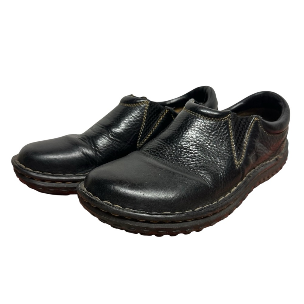 Born Women’s Black Leather Slip-on Loafers, Classic Comfort Minimalist Size 6.5